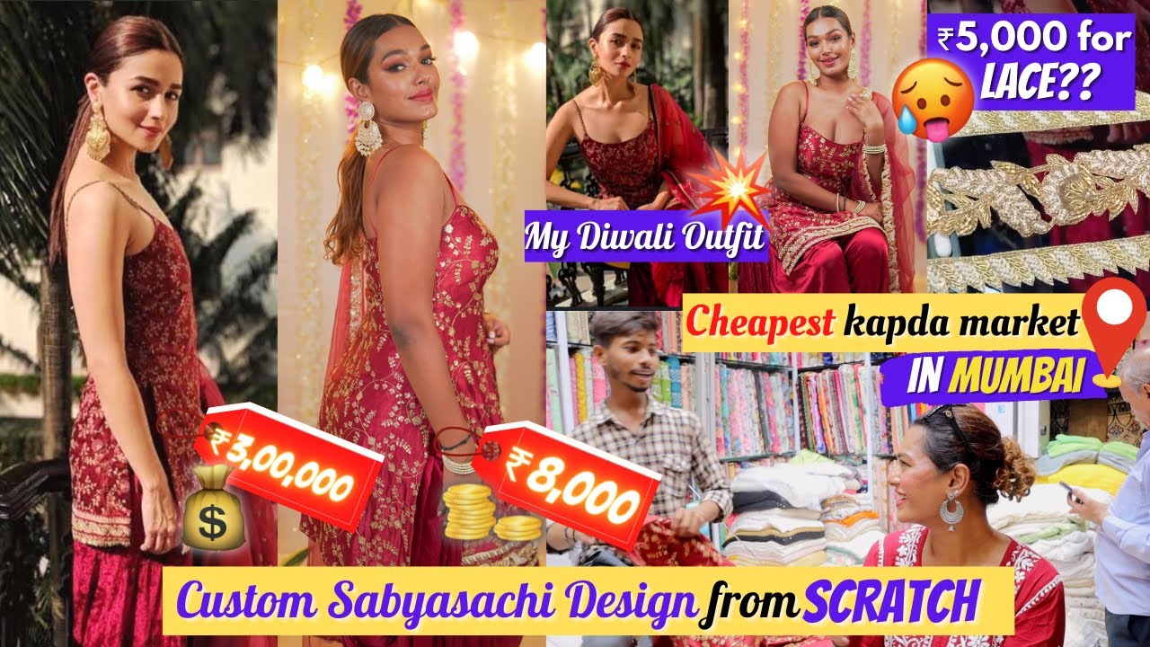 Custom Sabyasachi Design for My Diwali Outfit from Scratch 😱 in Rs. 8,000 | Sarah Sarosh