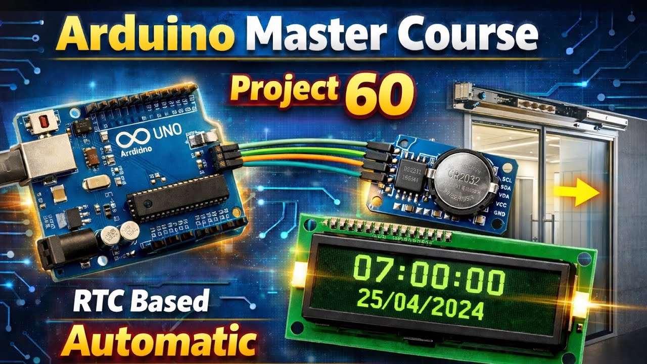 Arduino Master Course Project 60 :  RTC Based Automatic Door Opening System
