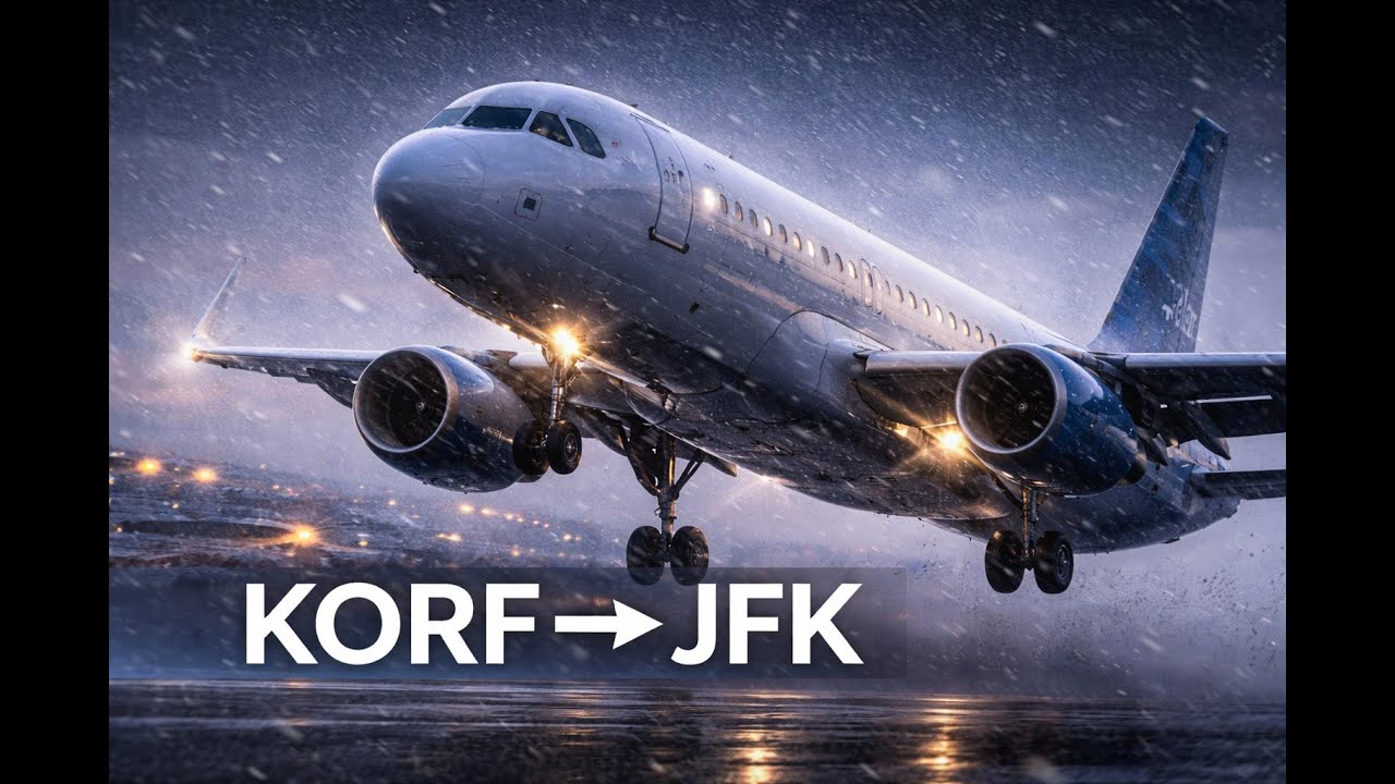 LIVE | Airbus A320 (Toliss/ XP12) IFR Flight | Norfolk (KORF) → New York JFK (CAT III Ops)
