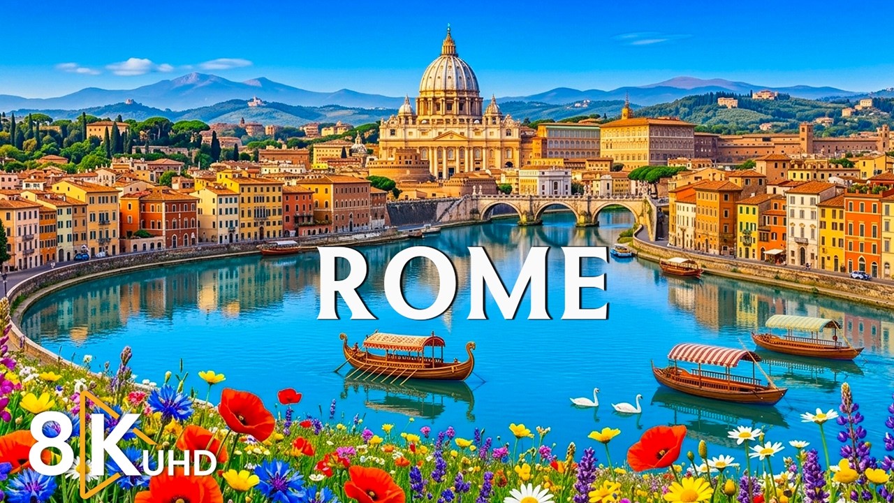 Rome Italy 8K 🇮🇹 | Colosseum, Vatican City, Piazza Navona & Ancient Roman Streets Cinematic Tour