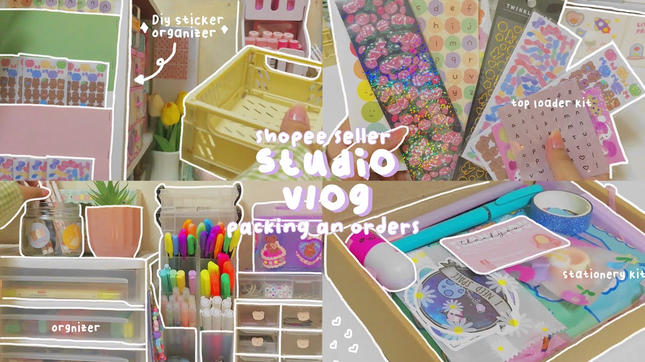 studio diaries ep77 Packing order with me 🛍 toploader kit & stationery kit 📔