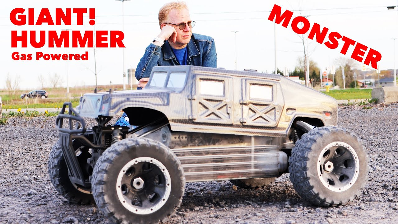 Giant Gas Powered RC Hummer!  Crazy fast fun!
