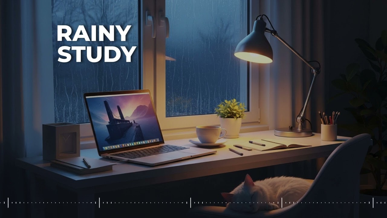 Atmospheric Mozart: Peaceful Study Session in a Rainy Room