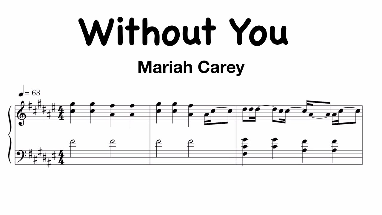 Mariah Carey - Without You Sheet Music