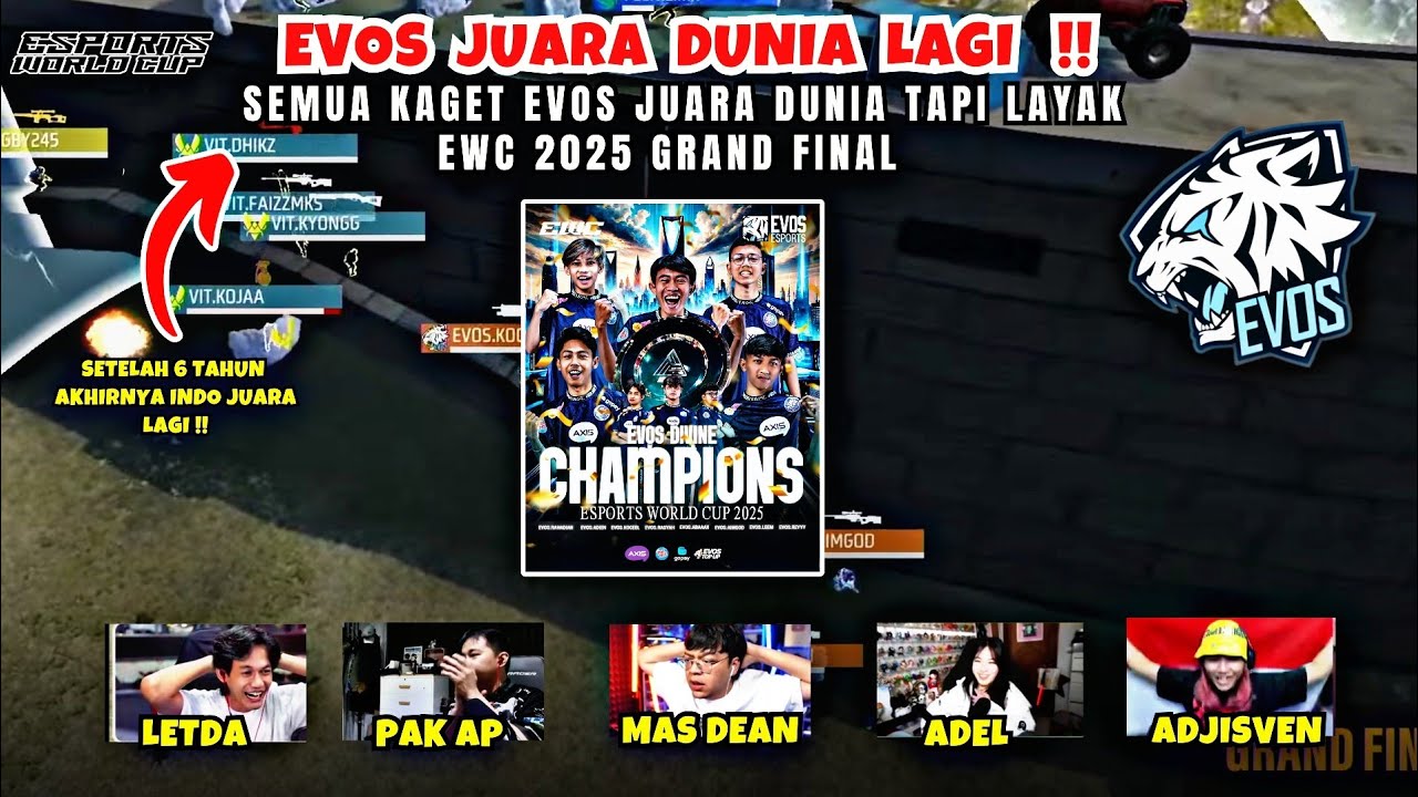 REAKSI STREAMER‼️EVOS JUARA ESPORTS WORLD CUP 2025 | GRAND FINALS