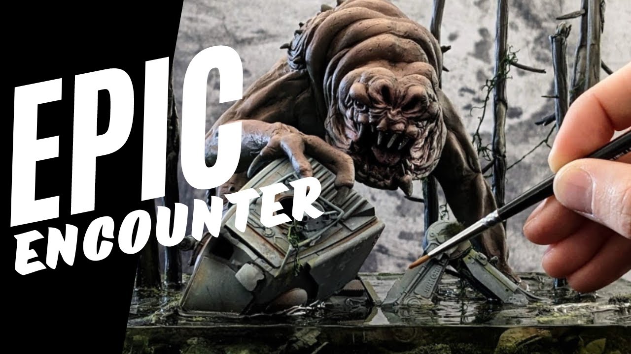 Star Wars diorama. A Rancor finds an old AT-ST / Polymer Clay / Epoxy resin