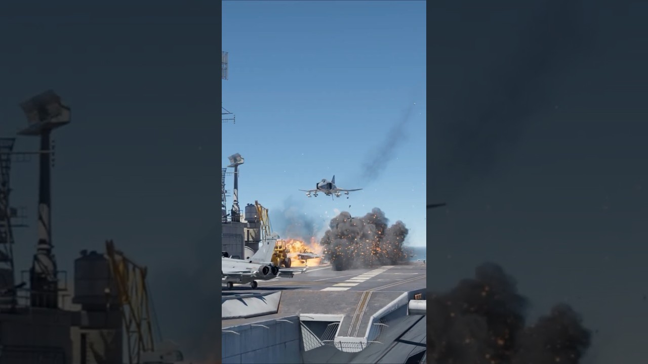 F4 Phantom Vs Navy Carrier Deck Total Destruction.