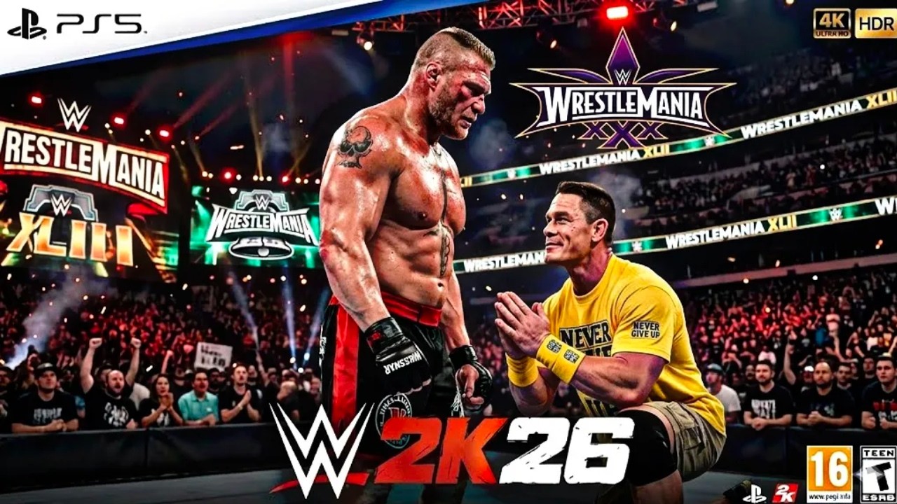 🔥 Brock Lesnar vs John Cena – NO HOLDS BARRED MATCH! 💥 | WWE 2K26 Gameplay (Extreme Rules)