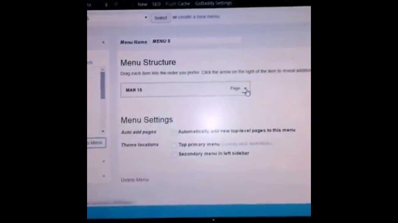 How to create Menu in Word Press