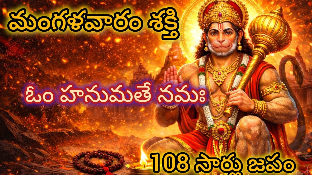 శక్తివంతమైన మూల మంత్రం 🔥  ఓం హనుమతే నమః| భయాలు, కష్టాలు తొలగించే హనుమాన్ మంత్ర జపం#bhakti #tuesday