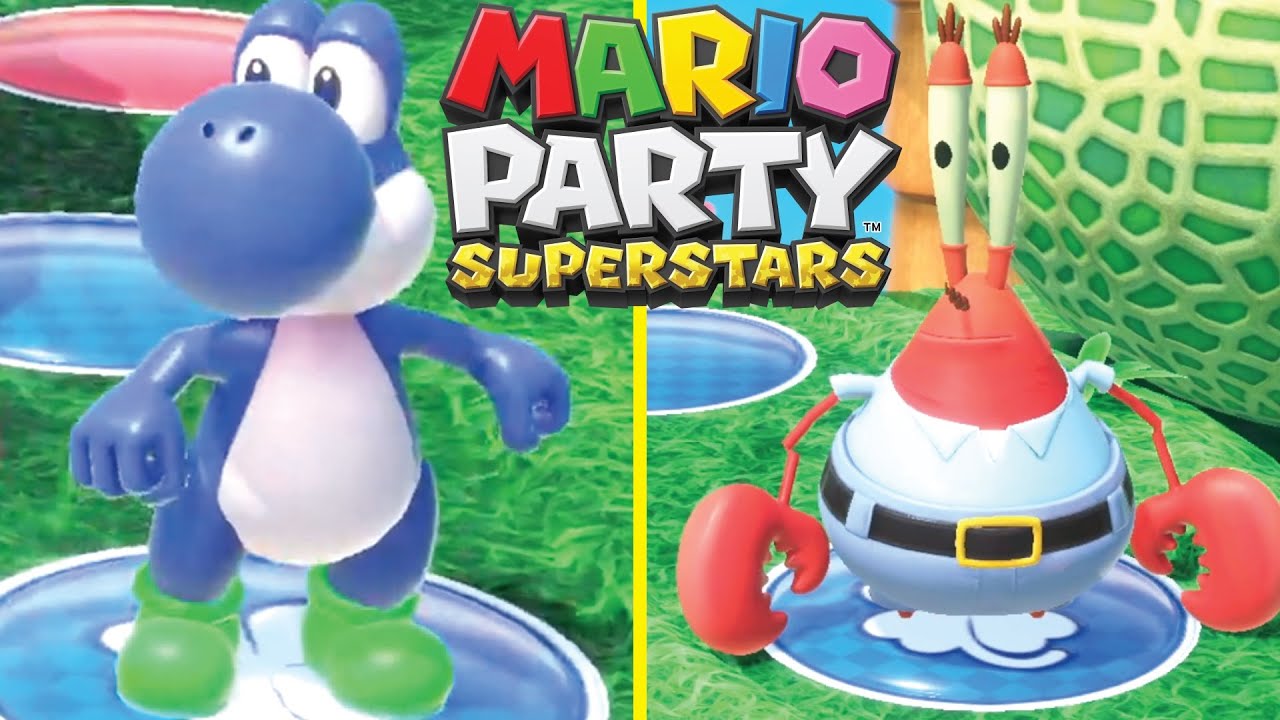 Mario Party Superstars MR KRABS против СИНЕГО ЙОШИ против Злого Марио против Огненного Луиджи ПОЛ...