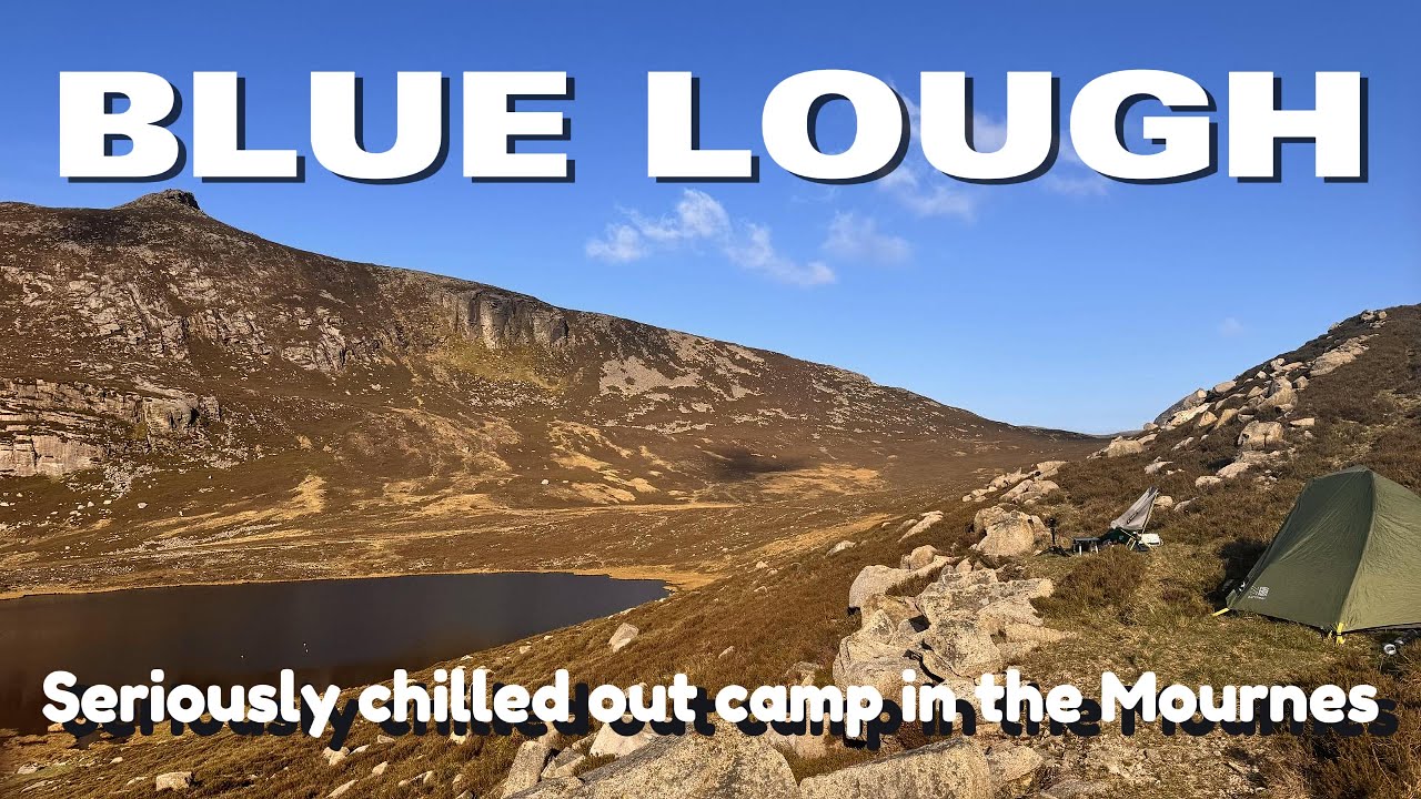 Chilled out camp at Blue Lough on a beautiful sunny day in the Mourne mountains.