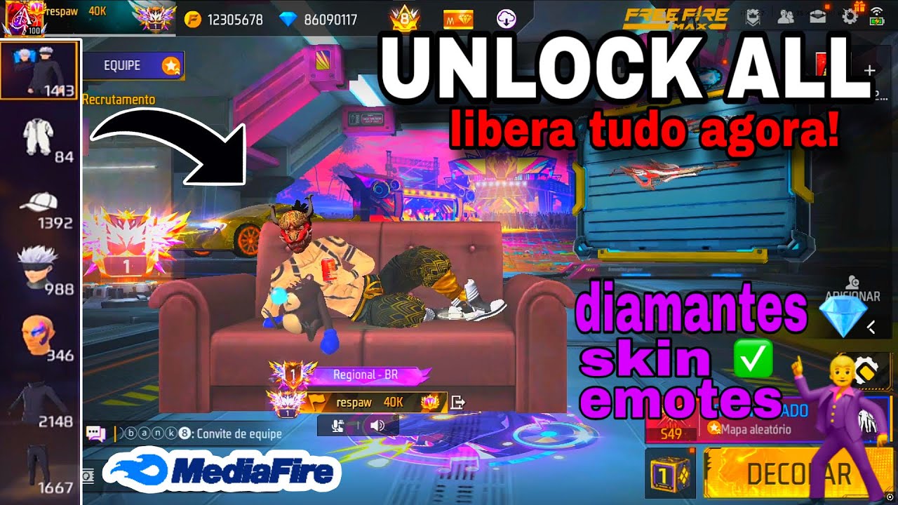 SAIU! UNLOCK ALL NOVA ATUALIZA&Ccedil;&Atilde;O ENVIANDO PRESENTE  (TUTORIAL ATUALIZADO UNLOCK) TODAS SKIN GRATIS✅