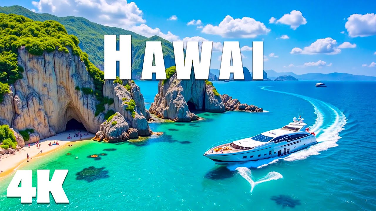 Hawai 4K  DRONE FOOTAGE ULTRA HD, Relaxing Music Along With Beautiful Nature Videos 
