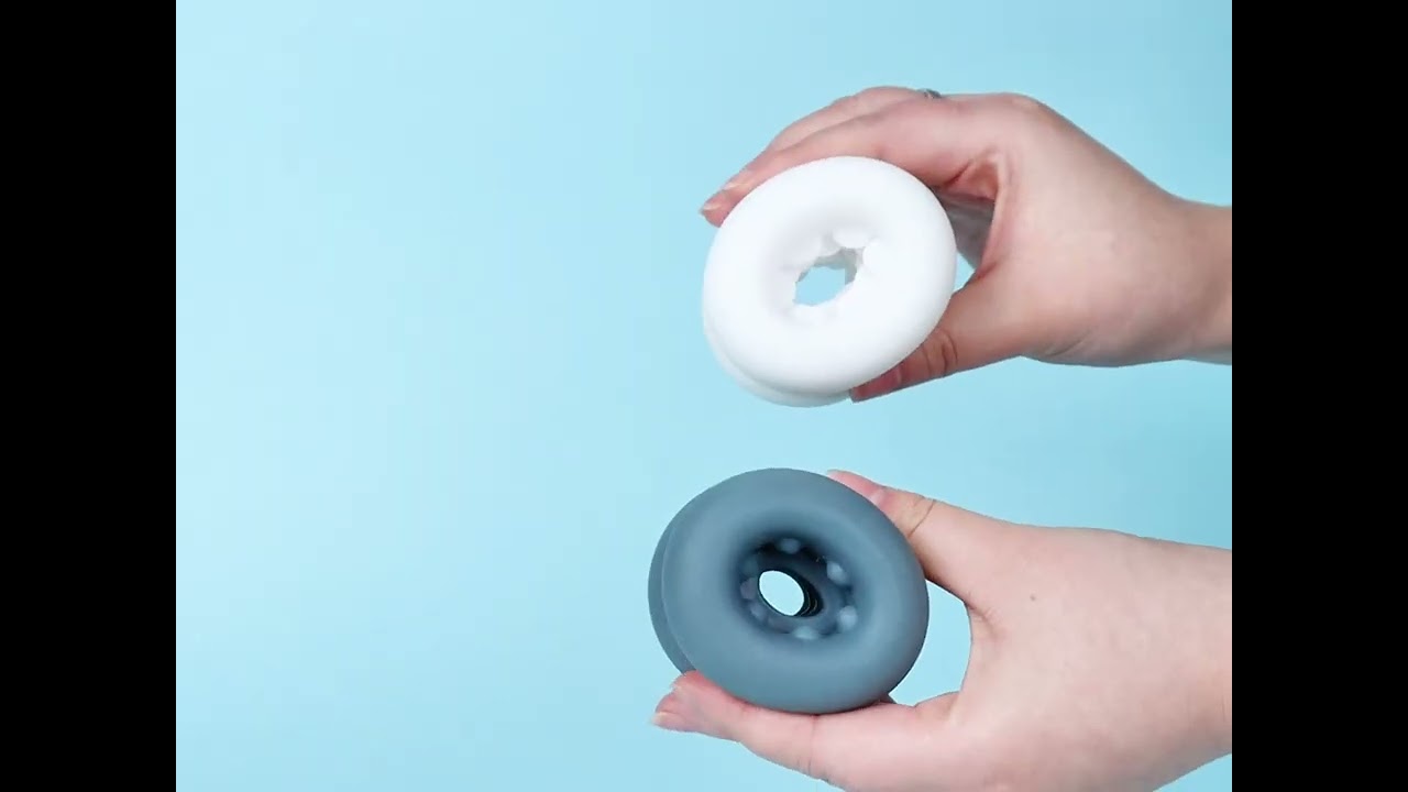 Men's Training Cup Spiral Texture Masturbator TPE Squeeze 60mm Inner Dia 3-Layer Wave Butt Sex Toy