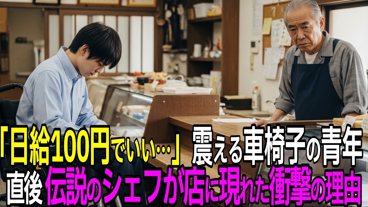 車椅子の青年「日給100円でいい…」廃業寸前の店主が月給30万で雇った結果、伝説のシェフの愛弟子と判明し店が奇跡の復活【感動する話】【朗読】