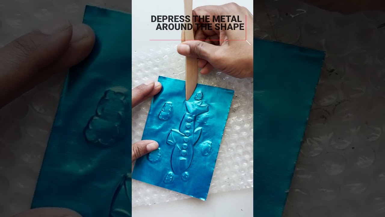 Easy and Fun Metal Embossing for kids #craftingmagic #diy #creativearttutorial #metalembossing