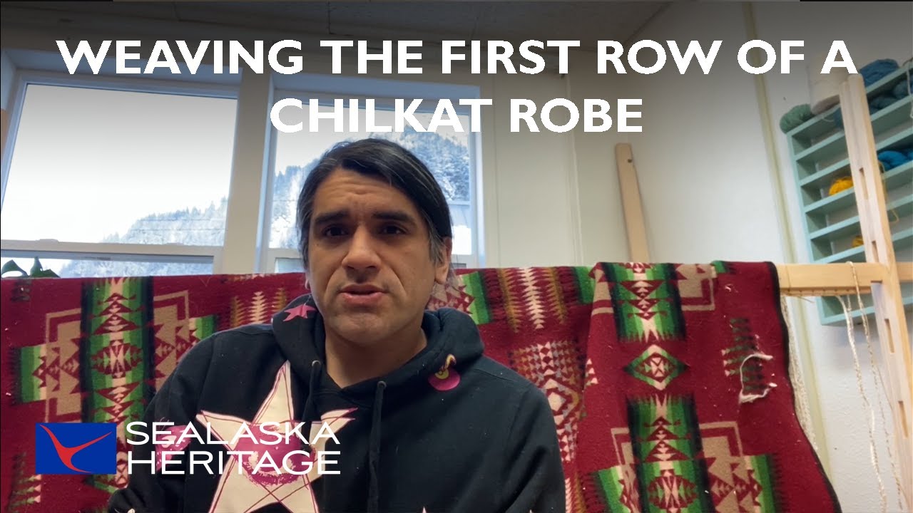Weaving the First Row of a Chilkat Robe with Tlingit Weaver Laine Rinehart