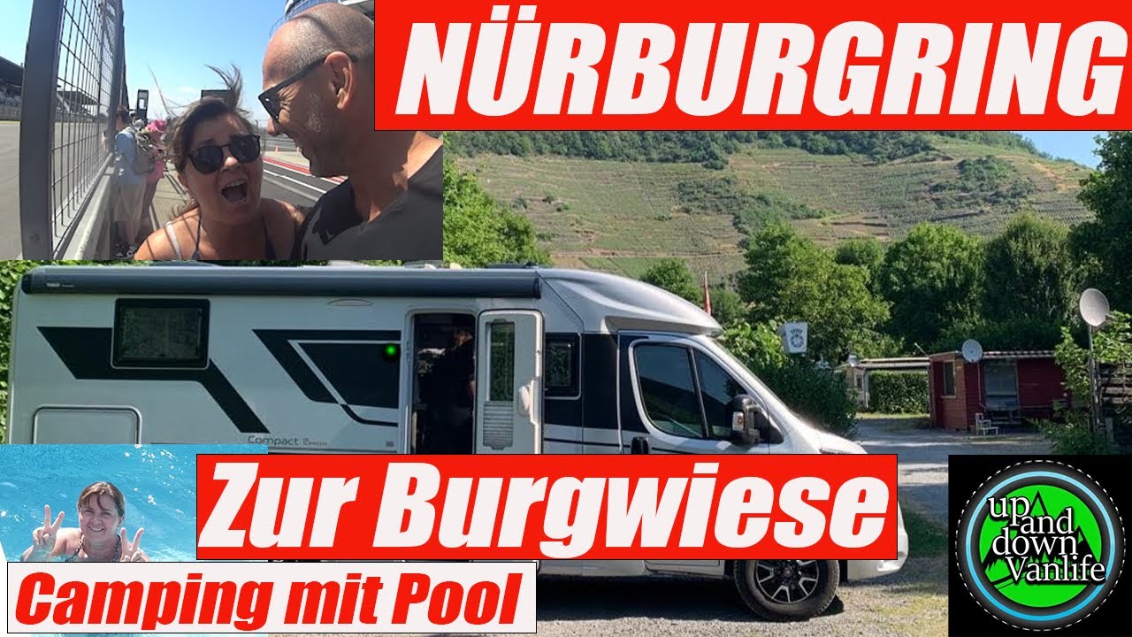 N&uuml;rburgring + Camping mit Pool = Barbe ist gl&uuml;cklich! 🙈😅 Campingplatz Zur Burgwiese - Mayscho&szlig;/Eifel