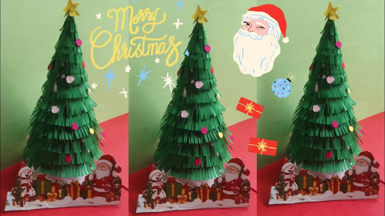 Diy Paper Christmas Tree 🎄🥰 | Craft Paper Christmas Tree Ideas For Kids | Christmas Tree Making 