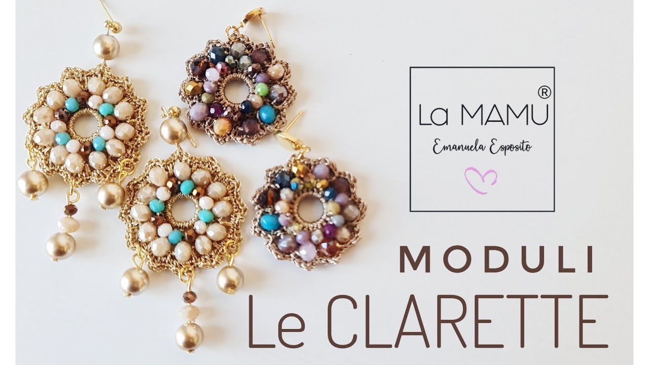 LE CLARETTE  modulo multiuso per gioielli tessili realizzati ad uncinetto