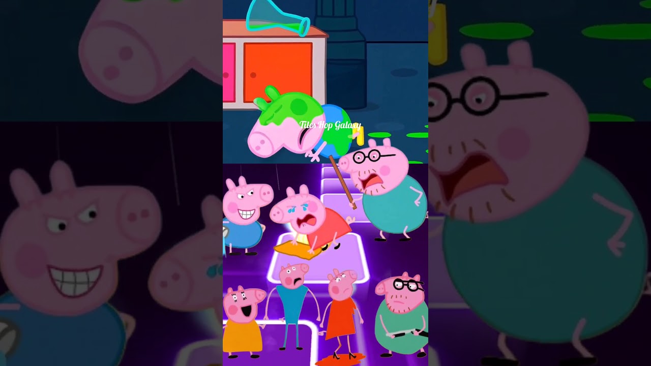 Peppa Pig become Zombies Coffin Dance 🎊 Tiles Hop #coffindance #shorts #tileshop #tileshopgame
