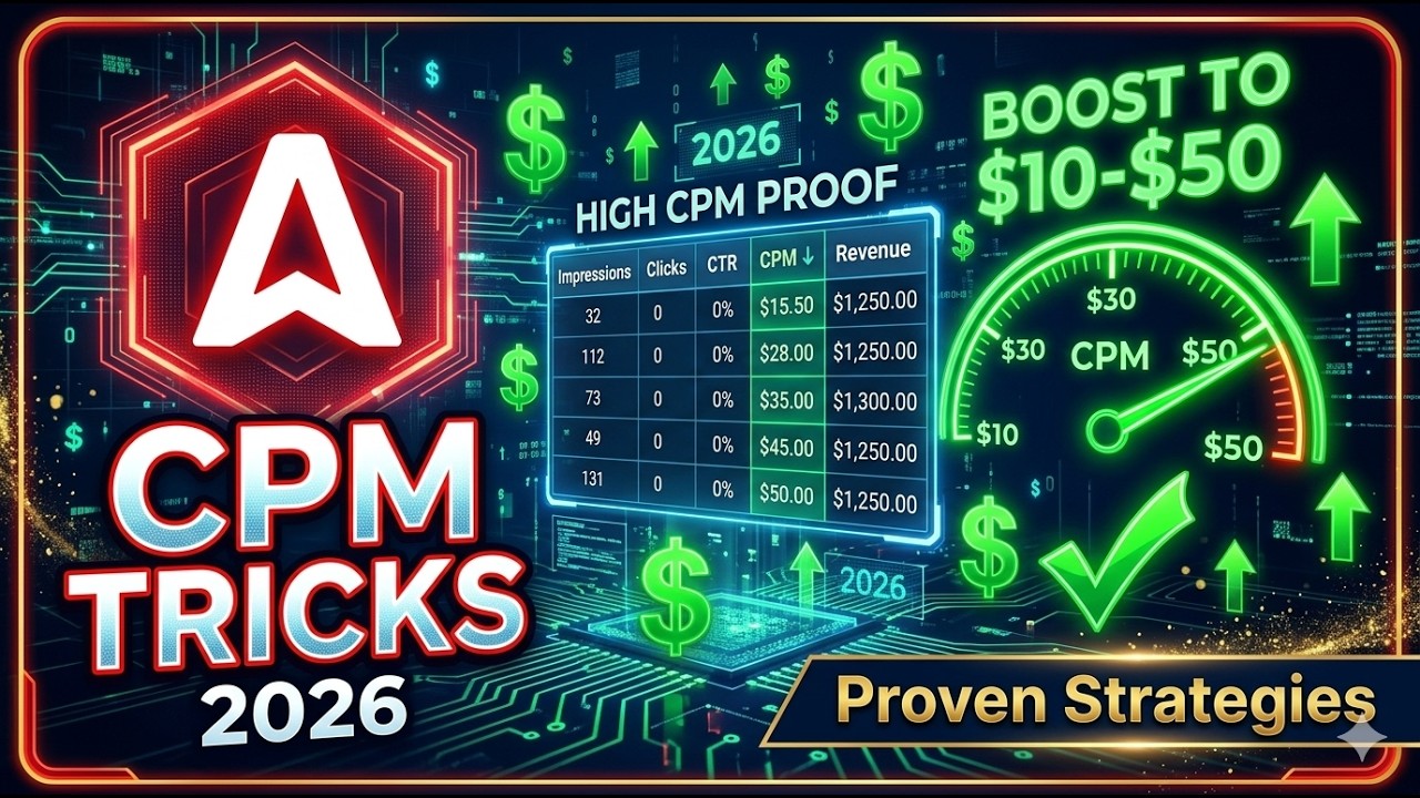 Adsterra High CPM Tricks 2026 | Boost Your Earnings to $10&ndash;$50 CPM (Proven Strategies)