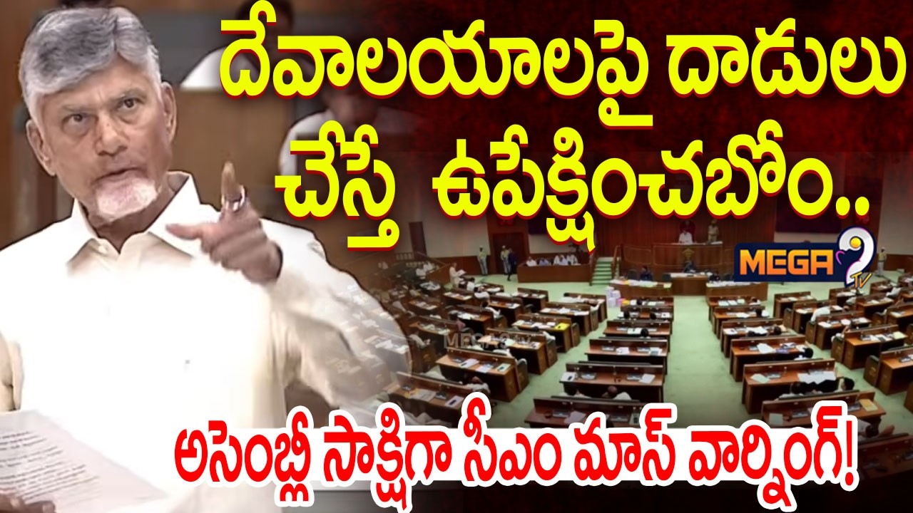 CM Chandrababu Mass Warnig To YSRCP Party Leaders : దేవాలయాలపై దాడులు చేస్తే  ఉపేక్షించబోం | Mega9Tv
