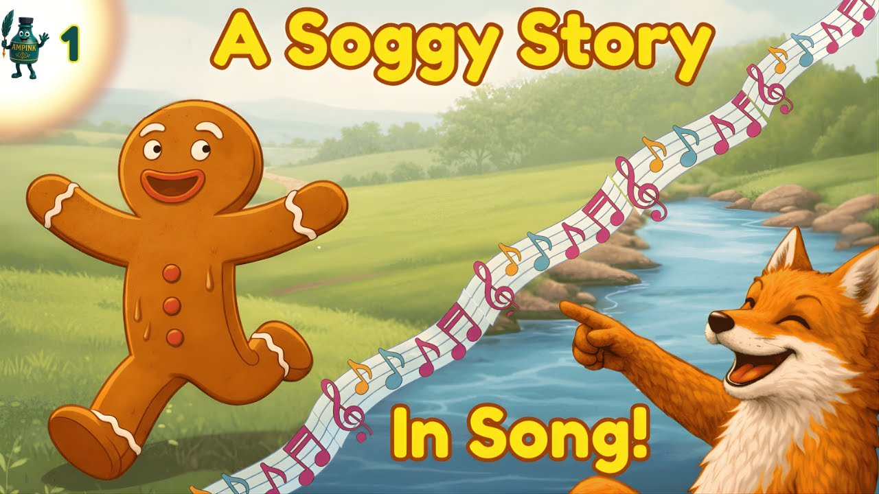 The Gingerbread Man Song 🍪 Bedtime Story & Rhyming Fable | @AmpinksMagicBook