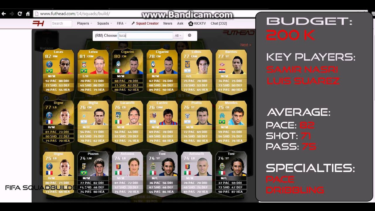 FIFA 14 200k Hybrid Squadbuilder FT. Suarez & Thiago Silva