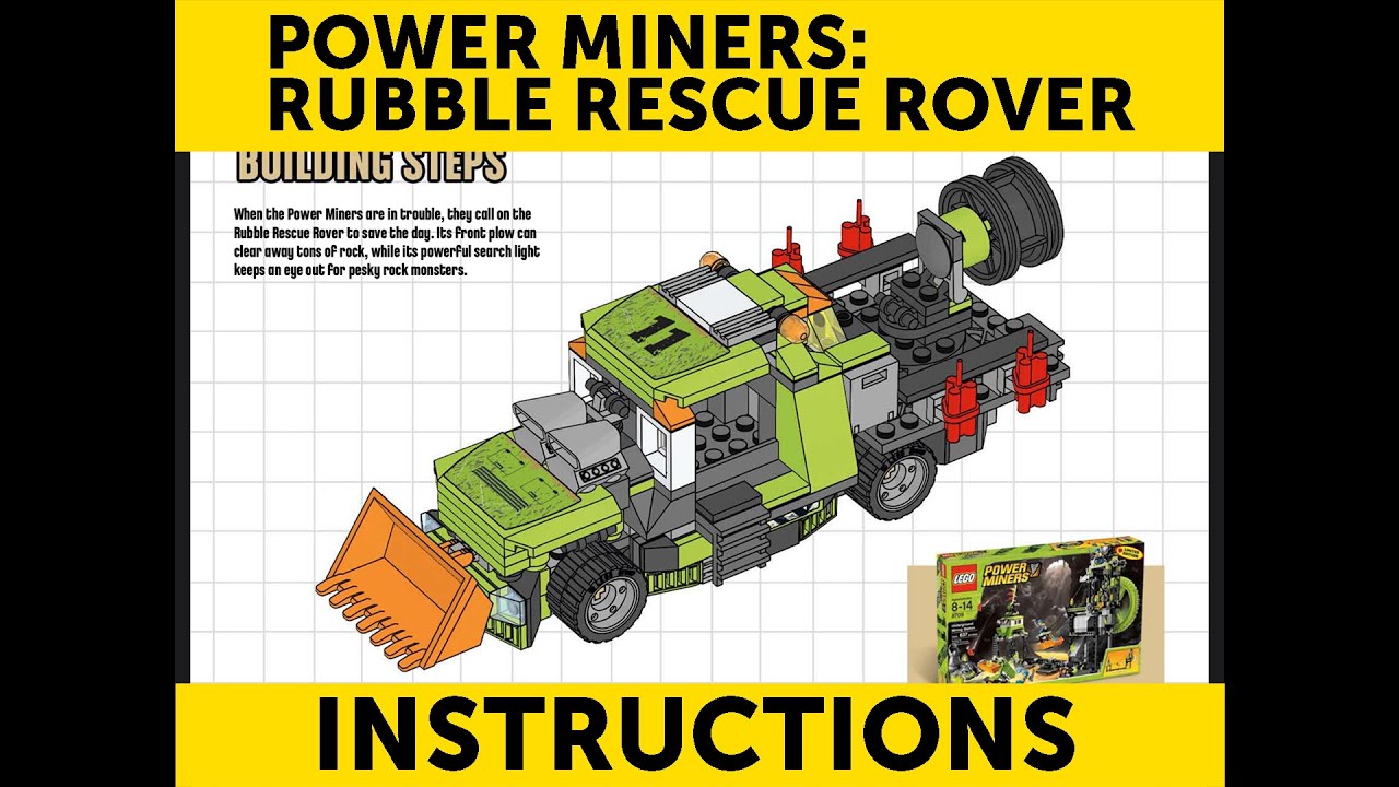 Lego Power Miners: Rubble Rescue Rover Instructions