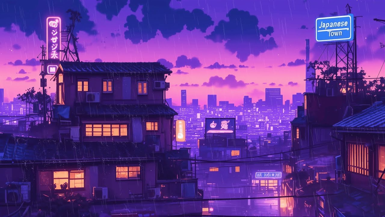 When the City Sleeps 🌧️ 80s 90s Lofi Hip Hop | Study Sleep Relax Rainy Night | The Japanese Town