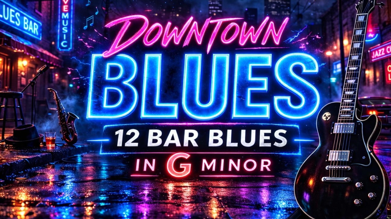 12 Bar Blues in G Minor | Downtown Blues | Backing Track For Guitar