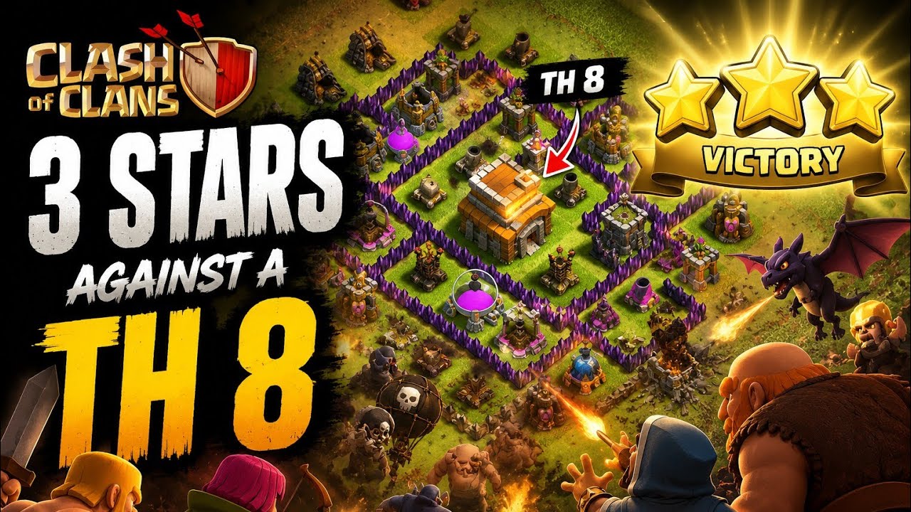 Perfect TH8 Attack with Dragons | Clash of Clans