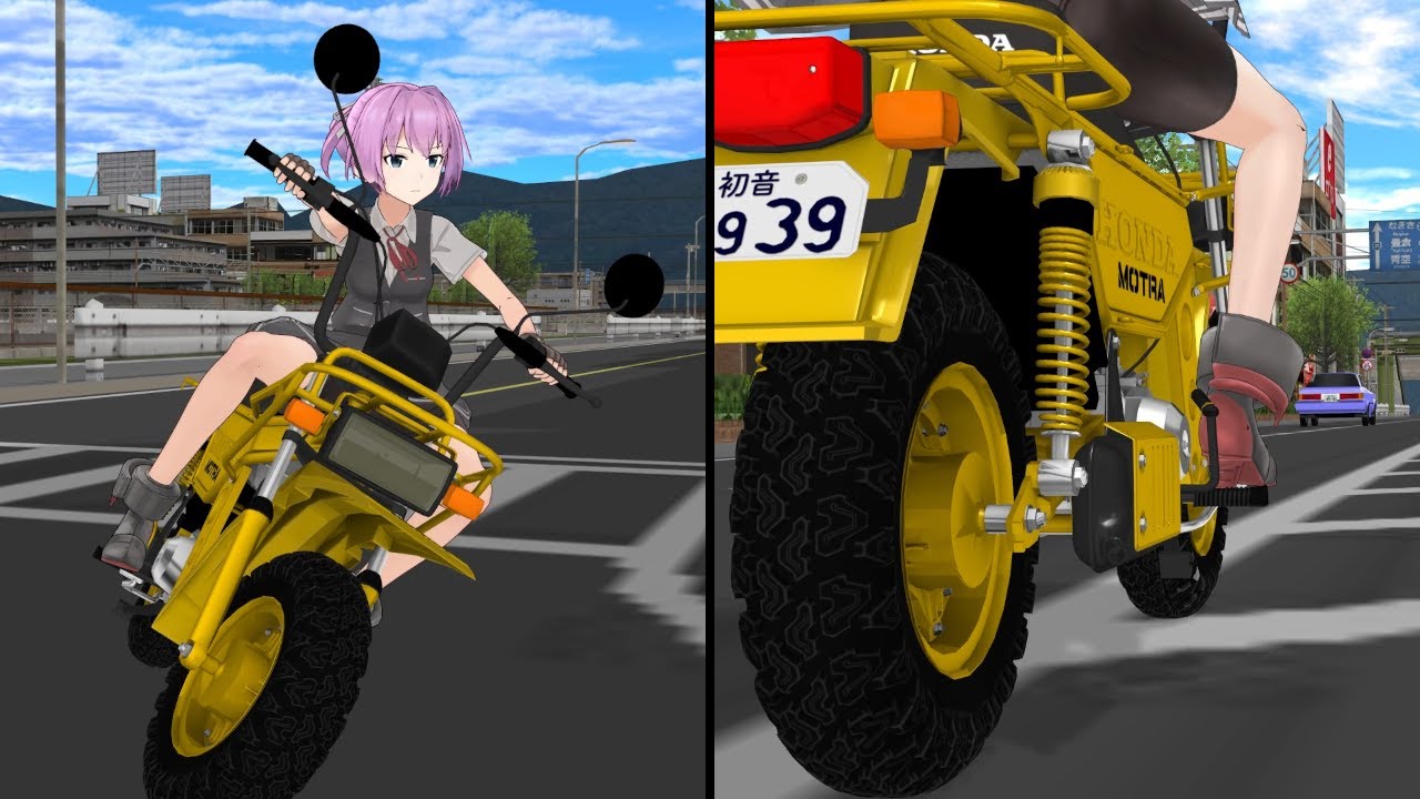 【MMD】不知火がバイクで街中を走る動画
