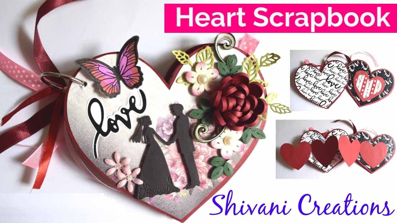 Heart Scrapbook/ Handmade Valentine's Day Gift/ Love Photo Album