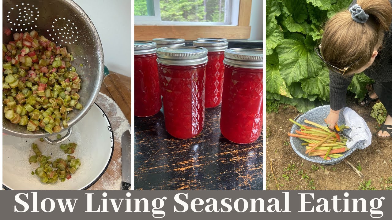 Cozy SLOW LIVING Day | Simple Living Rhubarb Recipes | Seasonal Eating From the Spring Garden