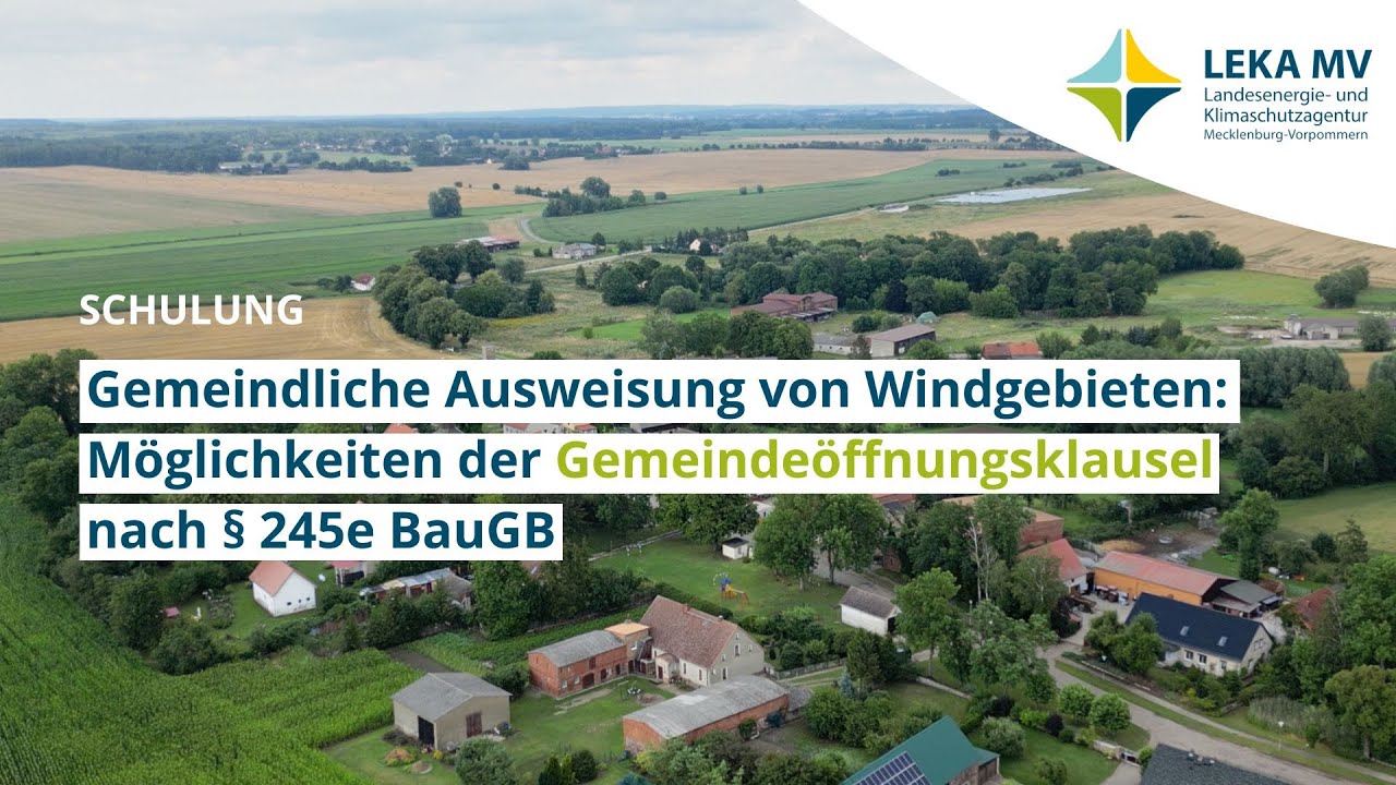 Windkraft lokal planen: Alles zur Gemeindeöffnungsklausel § 245e BauGB