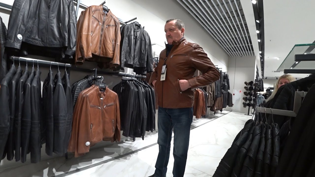 ВЛОГ Кожаные мужские куртки в магазинах Москвы / Примерка /  😊  24 февраля 2020 г.