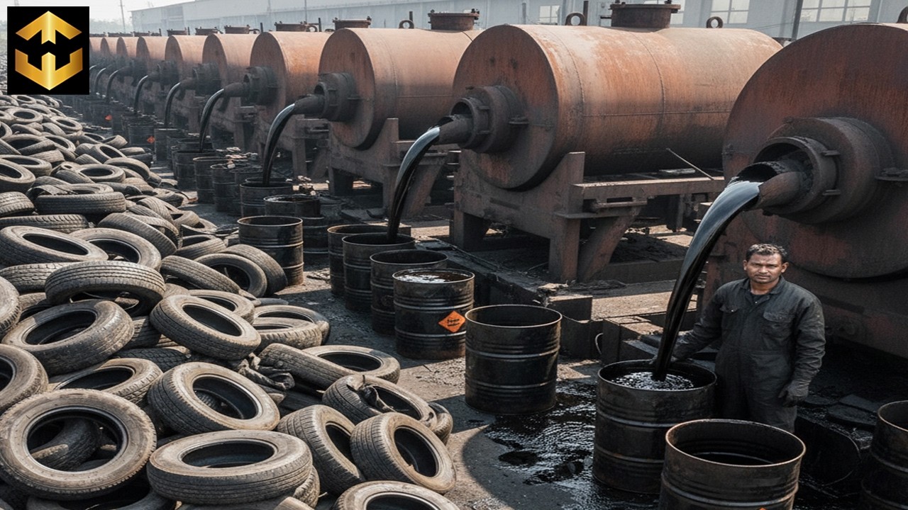 How Waste Tires Are Recycled Into Fuel Oil | Amazing Factory Process