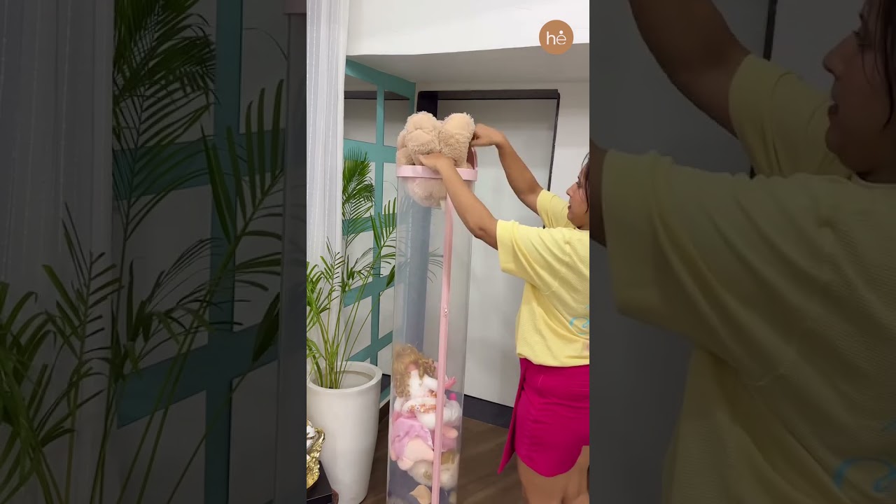 Transparent Doll Storage Bucket from Home Essentials is perfect for organizing toys in style