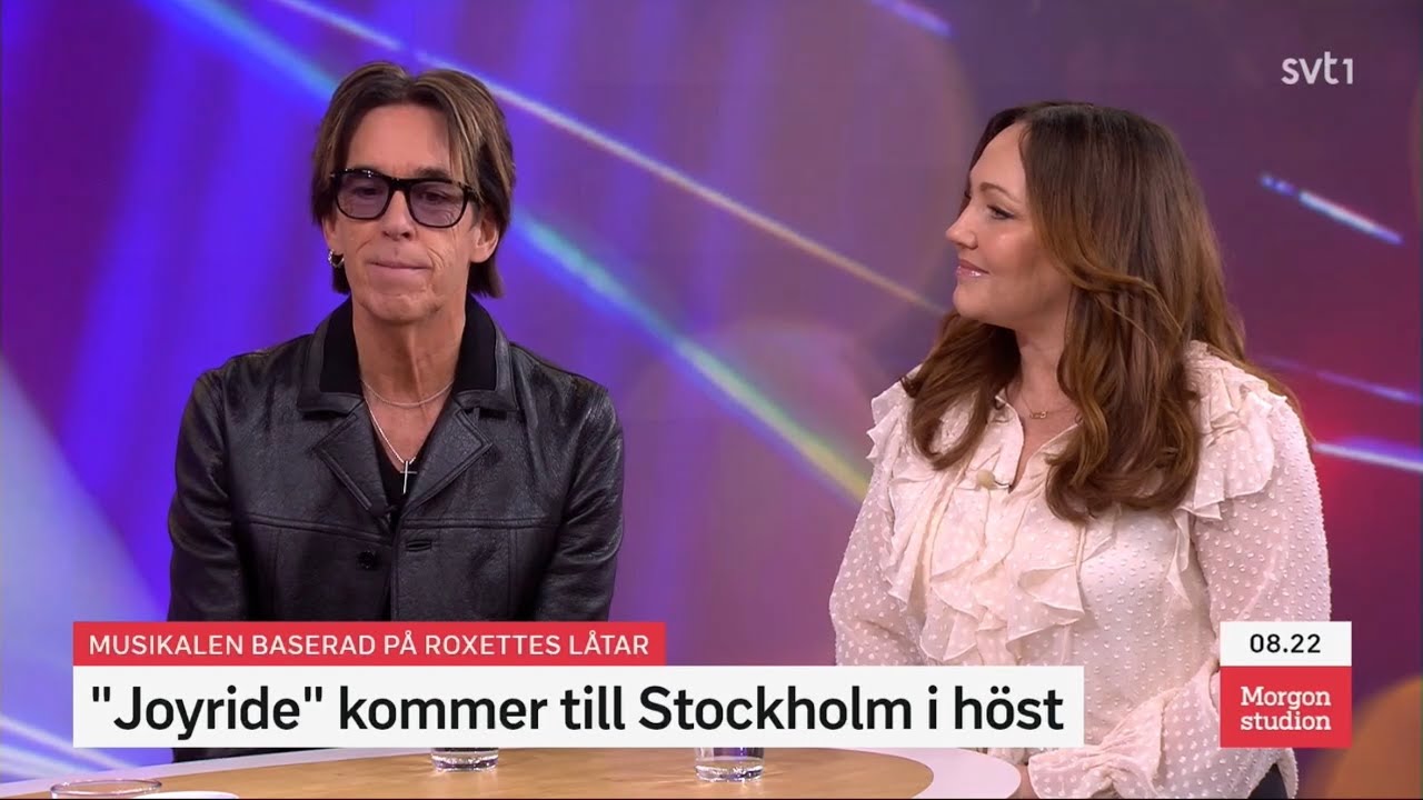 SVT Morgonstudion - Per Gessle & Hanna Hedlund about Joyride the Musical to Stockholm. With subs