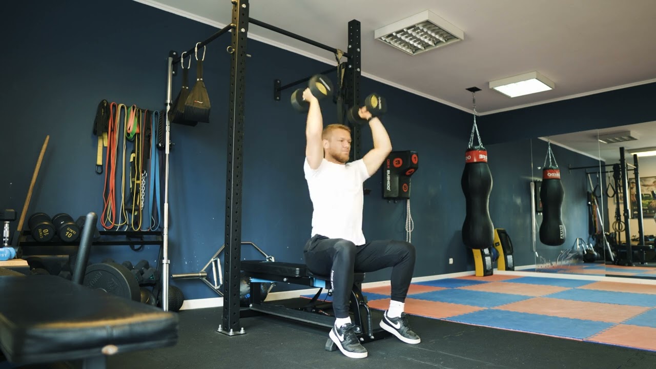 Arnoldki siedząc | Seated DB Arnold Press | MP
