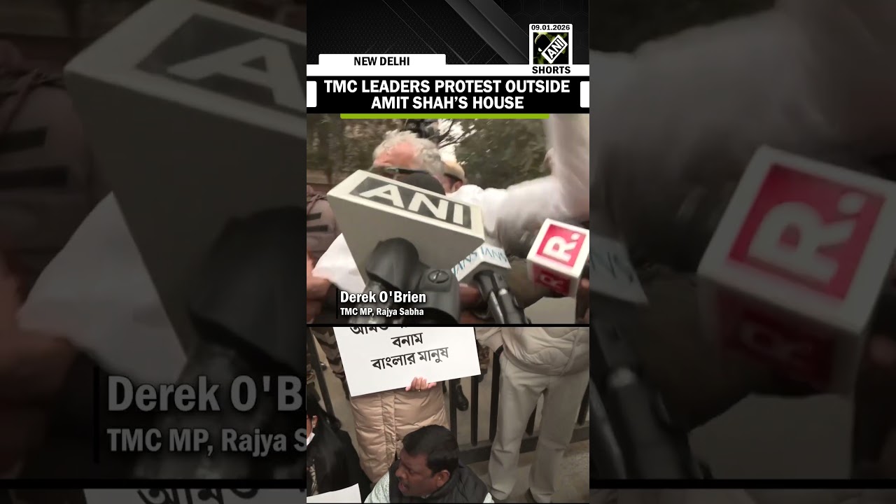 TMC MP&rsquo;s protest outside Amit Shah&rsquo;s residence against ED raid on I-Pac office in Kolkata