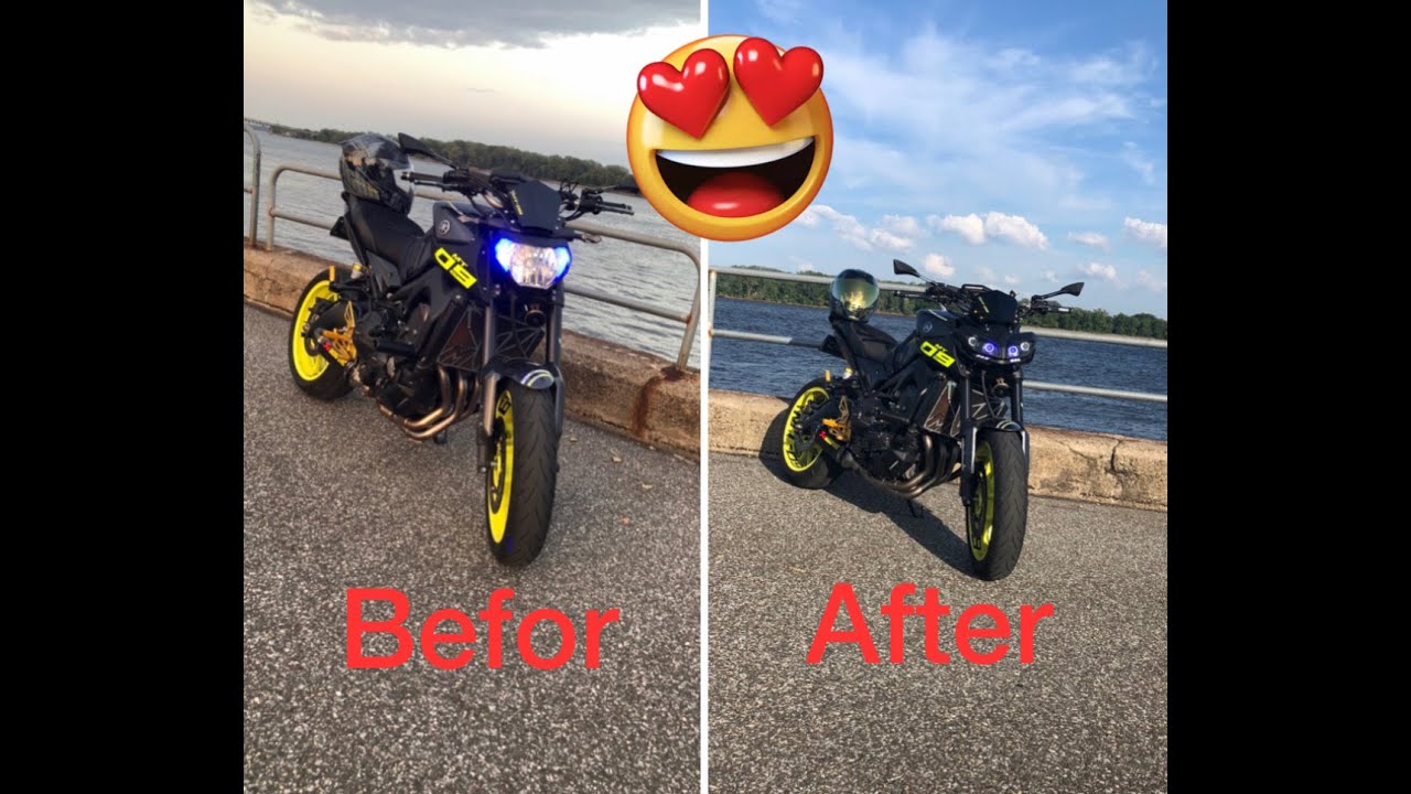 Yamaha FZ09 2016 headlight  swap 2017 version