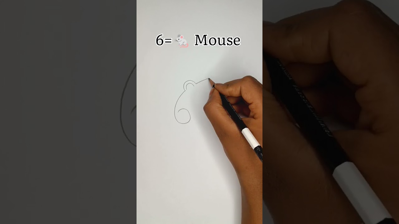 Kids drawing. Easy to draw 6=Mouse | Beginners pencil drawing.Basic Art for kids. #beginnerart #kid