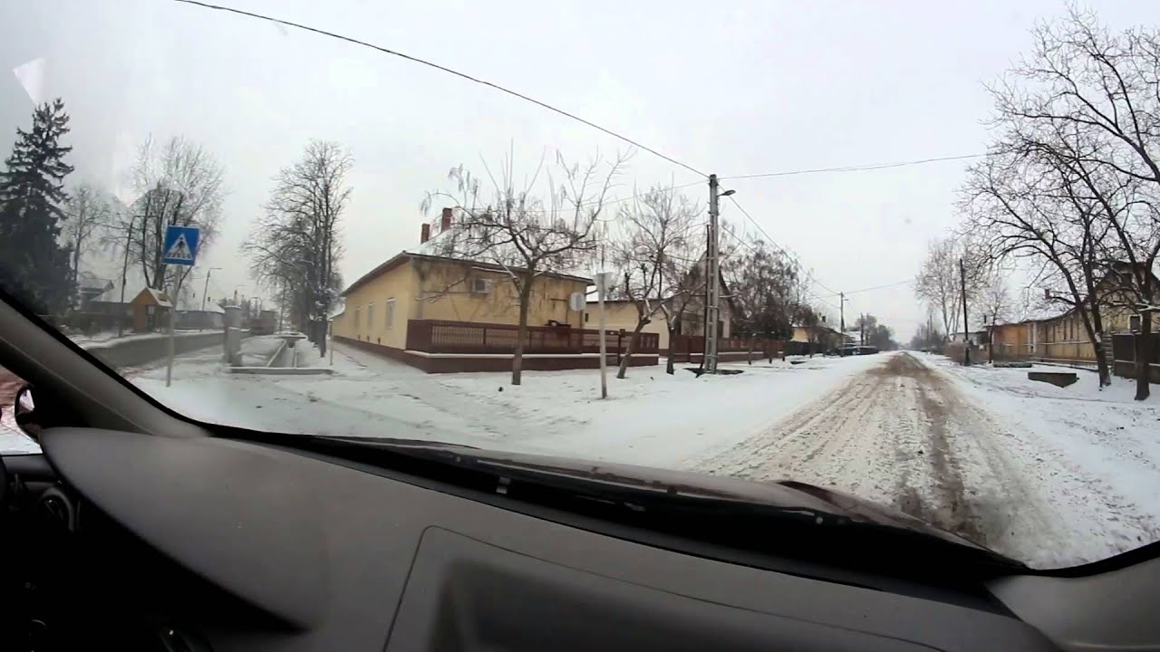 Driving in the city of Kisújszállás - Winter Edition