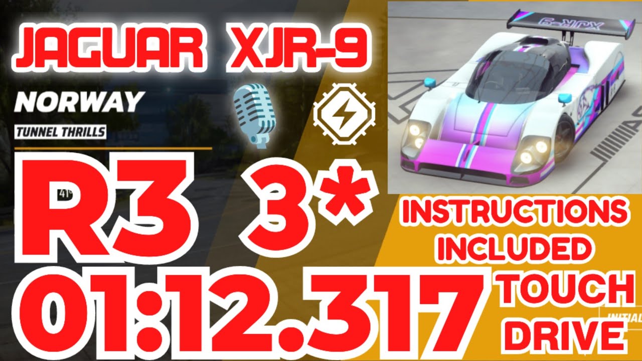 🎙️Asphalt Legends - JAGUAR XJR-9 Гран-при, раунд 3 | 3⭐ Touchdrive | Острые ощущения в туннеле