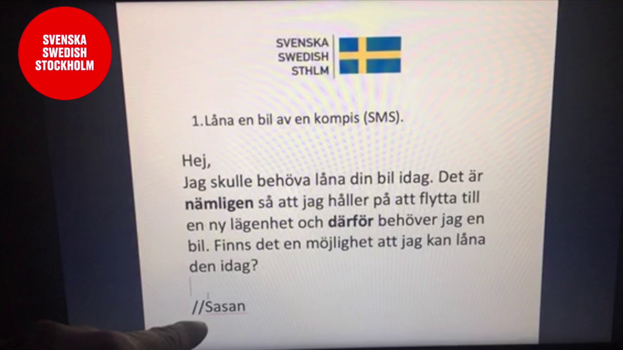 Att låna en bil av en kompis, skriva brev på svenska - قرض کردن ماشین از دوست