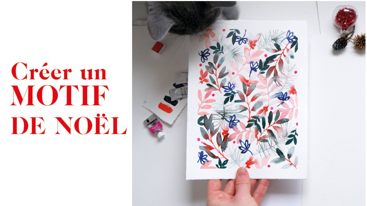 Peindre un motif de Noël à l'aquarelle